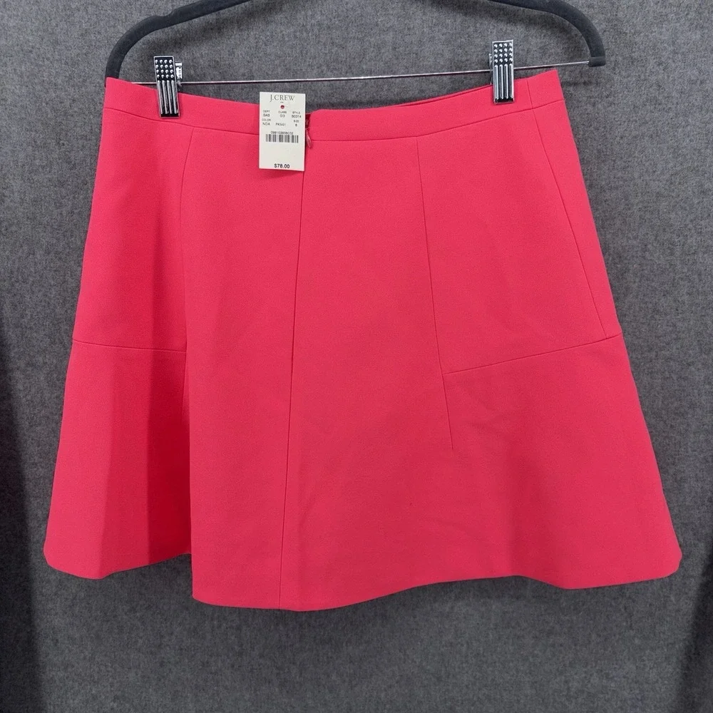J.Crew B0314‎ Flared Mini Skirt Women's 6 Fluorescent Neon Pink New